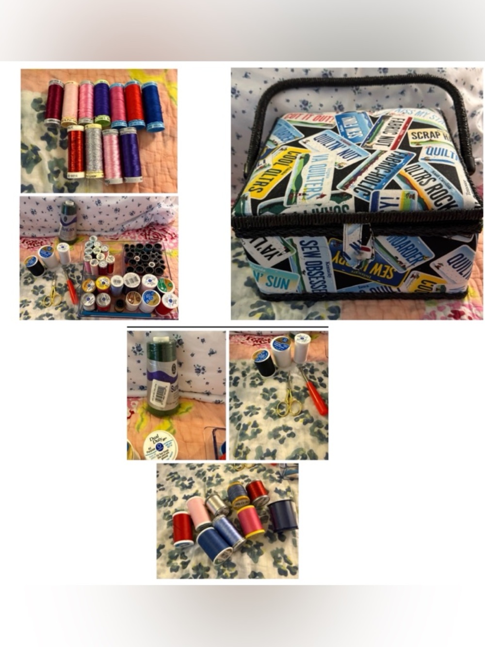 Crafter’s Supply Case Filled with Various Threads and Sewing Supplies
